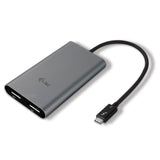 i-tec 3 Dual DisplayPort Video Adaptador para Thunderbolt 3 2X 4K 60Hz para MacOS Windows, Thunderbolt 3 a 2X displayport Adaptador