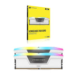 Corsair Vengeance RGB DDR5 32GB (2x16GB) 6000Mhz C40 Memoria per Desktop (Regulación Voltaje a Bordo, perfiles XMP 3.0 Personalizados, Factor Forma Compacto, Optimizadas para Intel) Blanco