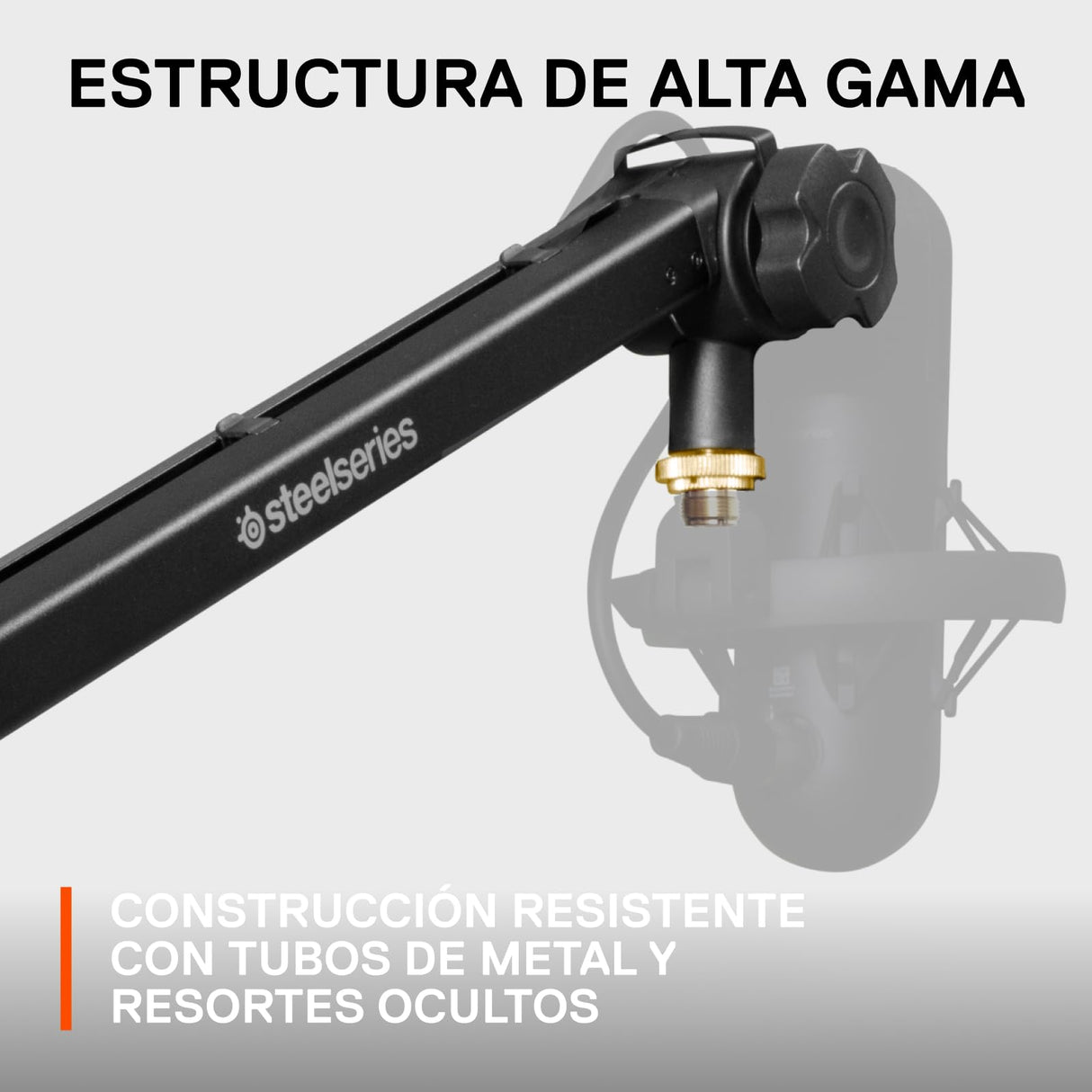 SteelSeries Alias/Alias Pro brazo de soporte — para gaming, streaming y podcast — rotación de 360° — pinza para escritorios — con diseño de tijeras plegables — adaptadores de 3/8" y 5/8"