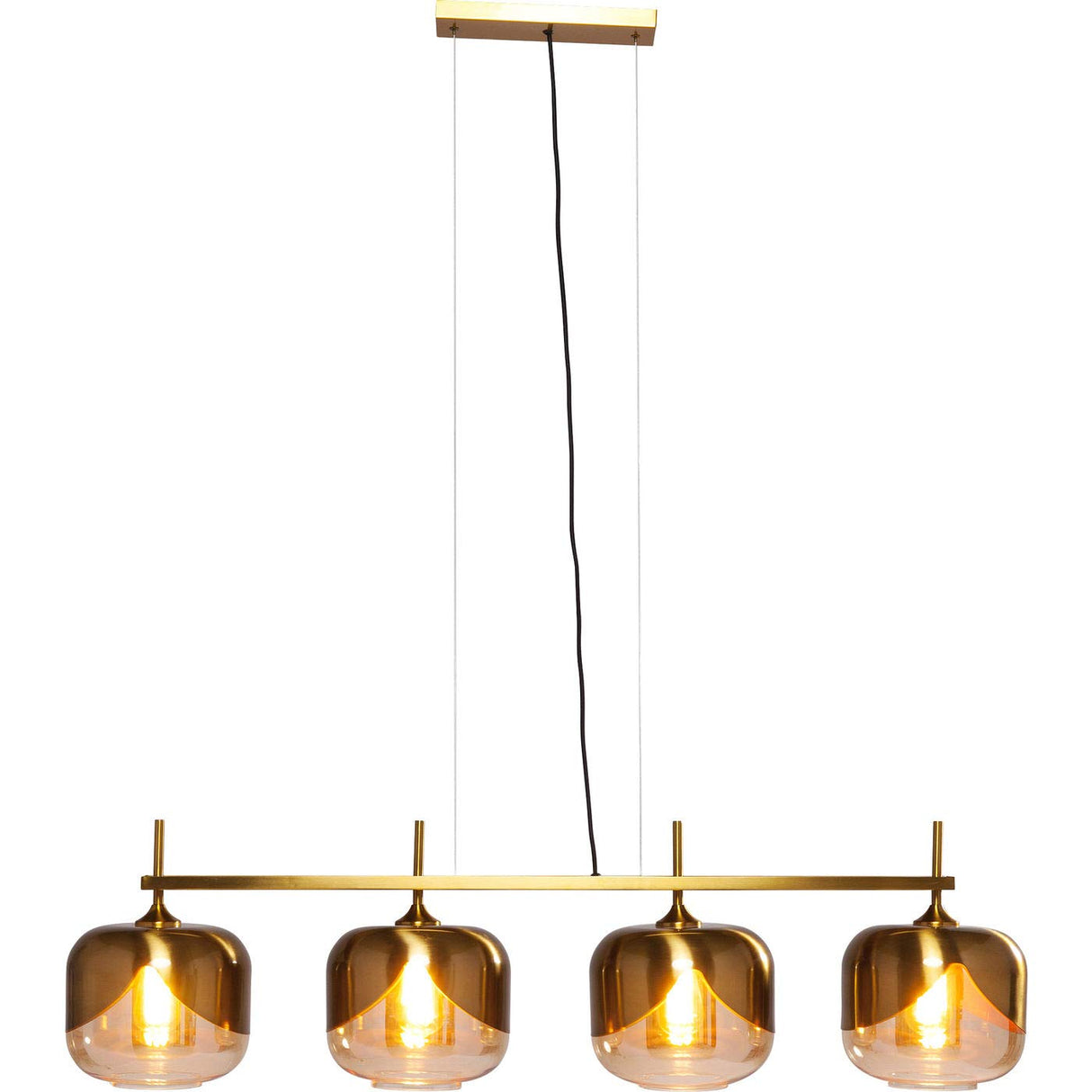 KARE Design Golden Goblet Quattro - Lámpara de techo colgante (25 cm de diámetro, con 4 paraguas, 143 x 129 x 25 cm), color dorado