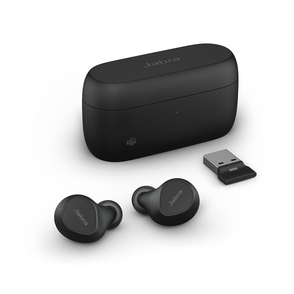 Jabra Evolve2 True Wireless Earbuds – Earbuds In-Ear Bluetooth con cancelación de ruido activa y 4-Mic MultiSensor Voice Technology – Microsoft Teams Certified, Works with All Meeting Apps – Negro
