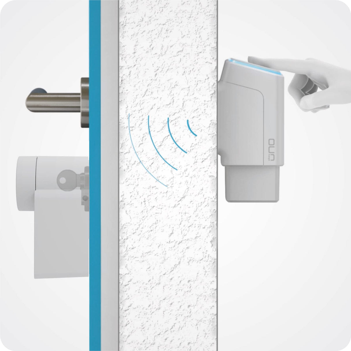 EKEY UNO 200204 Escáner de Huellas Dactilares Recargable Blanco, inalámbrico Incluido Nuki Smart Lock 3.0