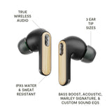 Marley House of Redemption ANC 2 Auriculares Inalámbricos con Cancelación Activa de Ruido - IPX5 True Wireless, 24H de Reproducción, Bluetooth con Micrófono, Control Táctil, USB-C, Negro