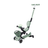 Globber GO•UP Baby 360 Lights - Patinete escalable de 3 Ruedas con Asiento y Respaldo para niños de 15 Meses a 6 años, Verde Salvia