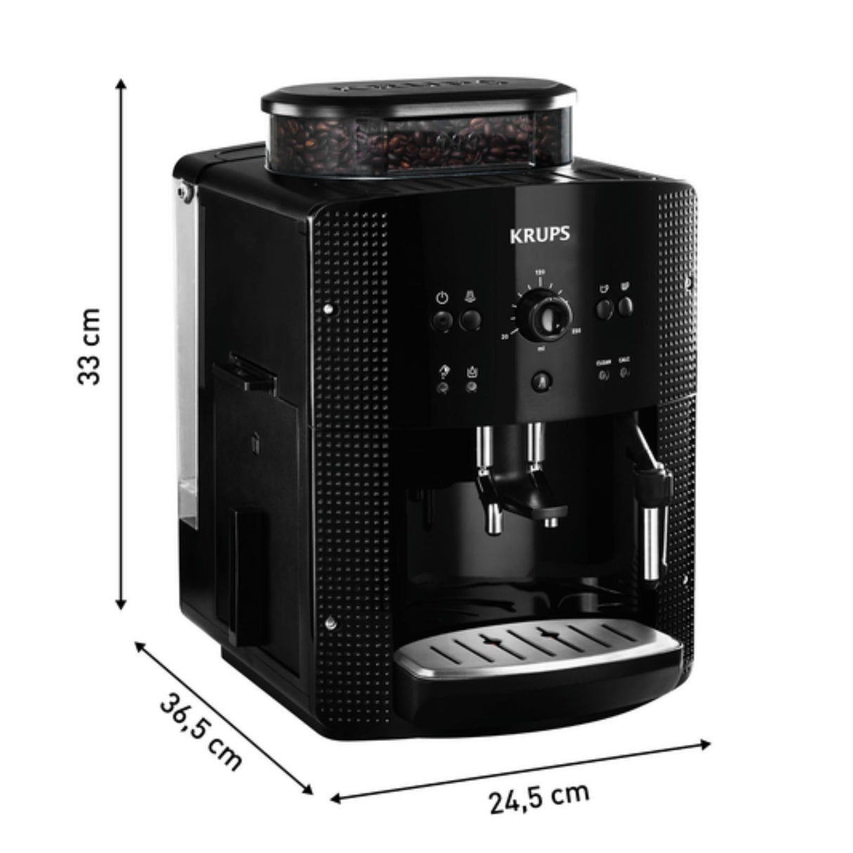 Krups Roma EA810870 - Cafetera superautomática, molinillo cónico de metal, con selección e intensidad de café, Boquilla vapor, 2 boquillas, incluye kit limpieza