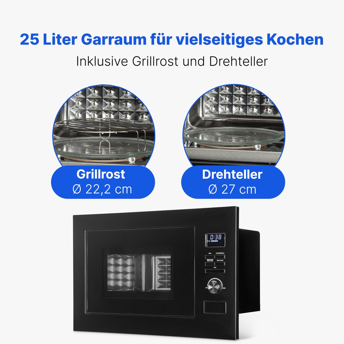 Micro ondes encastrable avec grill noir Bomann MWG3001HEB-noir