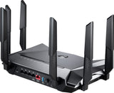 MSI RadiX AX6600 WiFi 6 Router Gaming Tres Bandas - WLAN Rápida de hasta 6600 Mbps (5GHz, 2.4GHz Inalámbrico), AI QoS Priority, MU-MIMO, Beamforming, WPA3, 2.5G WAN/LAN & 4 x 1G LAN Ports