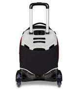 Seven Milan - Mochila escolar Jack de 3 ruedas, color rojo y negro, con carrito desmontable de 33 litros, para escuela primaria y secundaria, para niño, rojo, Talla única, Casual