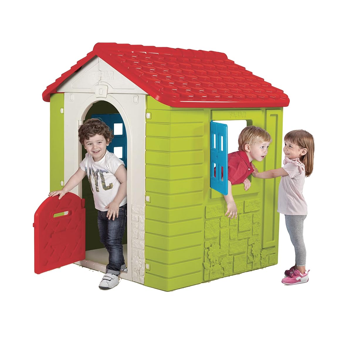 FEBER - Wonder House, Casita Wonder con Puerta, Buzón, Balcón Trasero y 2 Ventanas, Sistema Anti-UV Que da Resistencia al Color y Plástico, Fácil Montaje, para Niños de 2 a 7 años, Famosa (800013046)