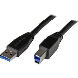 StarTech.com USB3SAB10M - Cable Activo USB 3.0 SuperSpeed de 10 Metros (5 Gbps), Negro