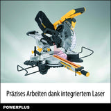 Powerplus POWX075720DB - Sierra circular telescópica para cortes rectos y de pestaña (210 mm, con 1 accesorio)