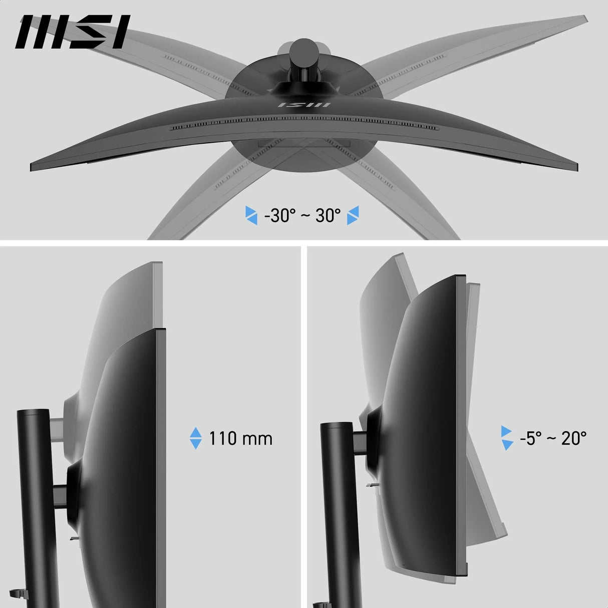 MSI Modern MD342CQP Monitor Curvo de 34'' UWQHD 1500R - Panel VA 3440 x 1440, KVM, Pip/PBP, Amplia, Altavoces Integrados, Ajustable en 3 direcciones - HDMI 2.0b, DisplayPort (1.4a)