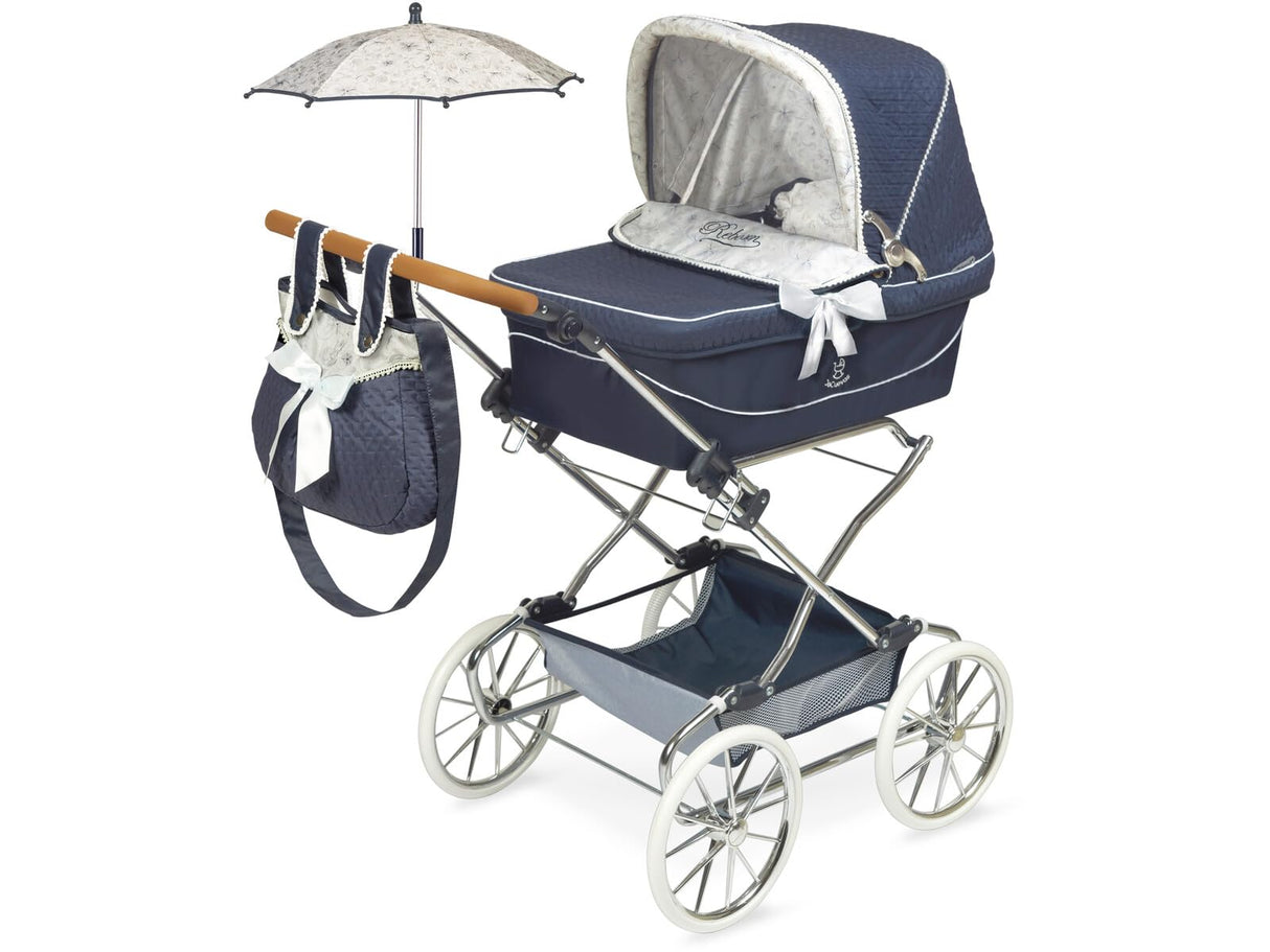 De cuevas Toys Coche Reborn Plegable con Sombrilla Provenza 40X90X90Cm, Azul Marino