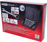 KS Tools 503.4868 Juego de llaves combinadas de carraca articuladas GEARplus, 18 pzsbloqueables