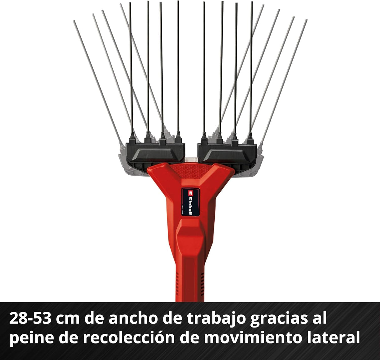 Einhell Vareador de aceitunas con batería GE-FS 18/53 Li-Solo Power X-Change (18 V, 53 cm de anchura de trabajo, 310 cm de longitud total, telescópico, dientes intercambiables, sin batería)