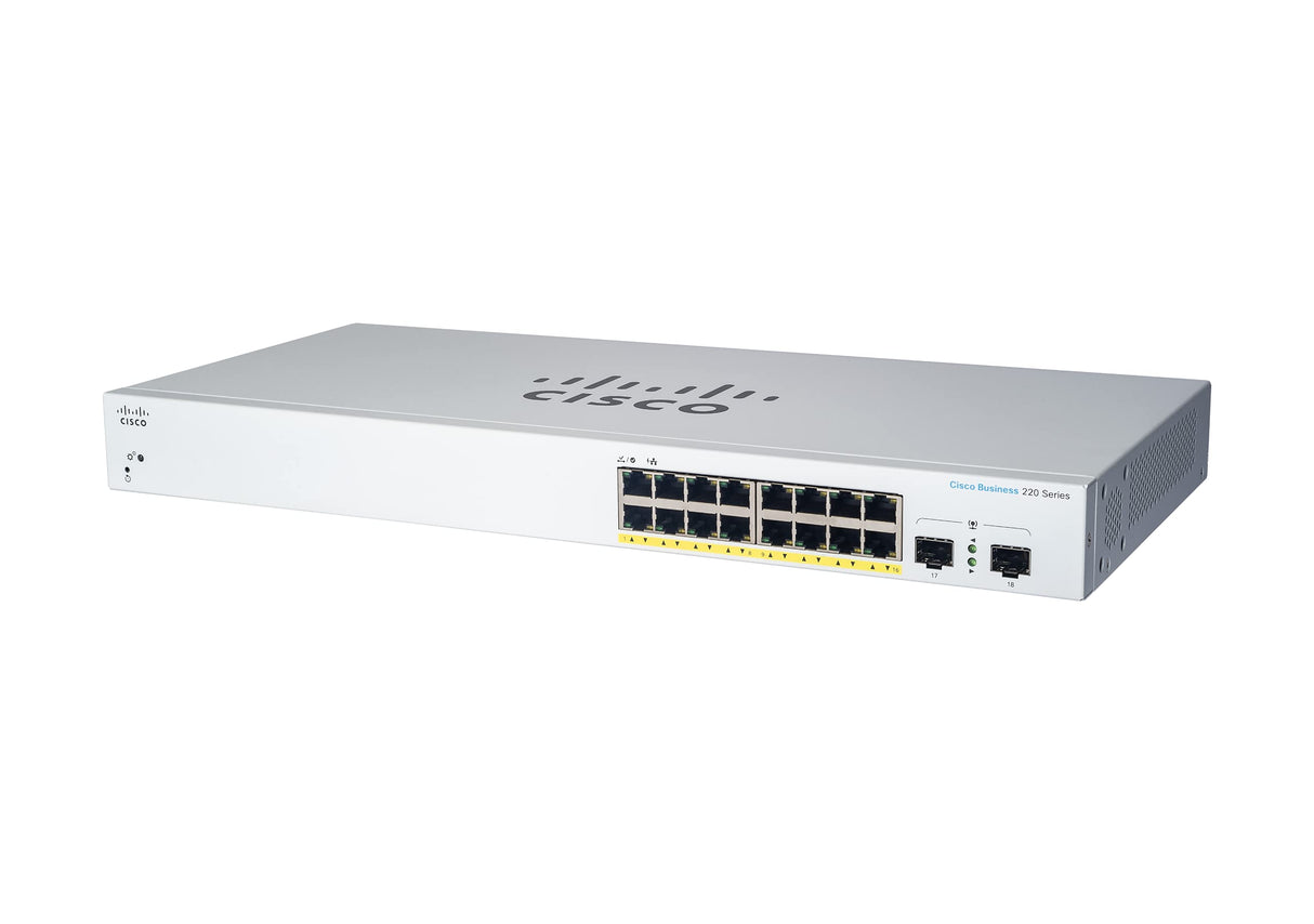 Cisco Switch inteligente Cisco Business CBS220-16T-2G | 16 puertos GE | 2 SFP de 1 G | 3 años de garantía limitada de hardware (CBS220-16T-2G-EU)
