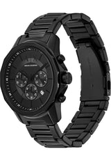 Armani Exchange Reloj Negro para Hombre, Movimiento cronógrafo Cuarzo y Caja 44mm con Correa Acero Inoxidable, Grafito y Negro Azabache