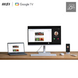 MSI Modern MD272UPSW, Monitor Inteligente UHD 4K de 27", Google TV, Control inalámbrico, Type-C 65W, Altavoces Integrados, Blanco