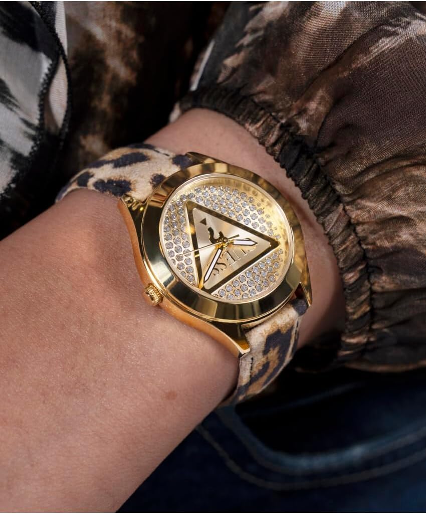 GUESS Reloj Analógico para Mujeres de Cuarzo con Correa en Cuero GW0745L2