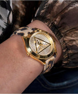 GUESS Reloj Analógico para Mujeres de Cuarzo con Correa en Cuero GW0745L2