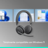 Logitech Zone Wireless 2, auriculares con micrófono con cancelación de ruido premium con ANC híbrida,Certified for Microsoft Teams sobre Bluetooth nativo Fast Pair, diseñado para portátiles Intel Evo