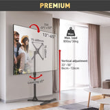 Barkan Soporte TV de Suelo para Pantallas de 13-65 Pulgadas, Giratorio e inclinación y Altura Ajustable, Acabado Brillante, TV Pie, Peso máximo 36Kg, hasta VESA 400x400