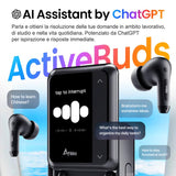 Auriculares inalámbricos TWS AI Smart Ikko Active Buds: Auriculares con cancelación de Ruido, conexión Bluetooth, función traductor instantáneo, 4G SIM, WiFi, hasta 30 Horas de autonomía, ChatGPT