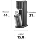 Sodastream Duo - Máquina de agua con gas y soda para jarra de cristal | Pack 1 jarra de cristal 1L + 1 botella 1L acabado acero inoxidable lavavajillas + 1 recarga de gas de 60 L para Clipser, color