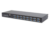 DIGITUS Consola KVM de 19" con pantalla TFT de 17" (4:3), distribución de teclado CH, conmutador KVM con 16 puertos VGA, negro