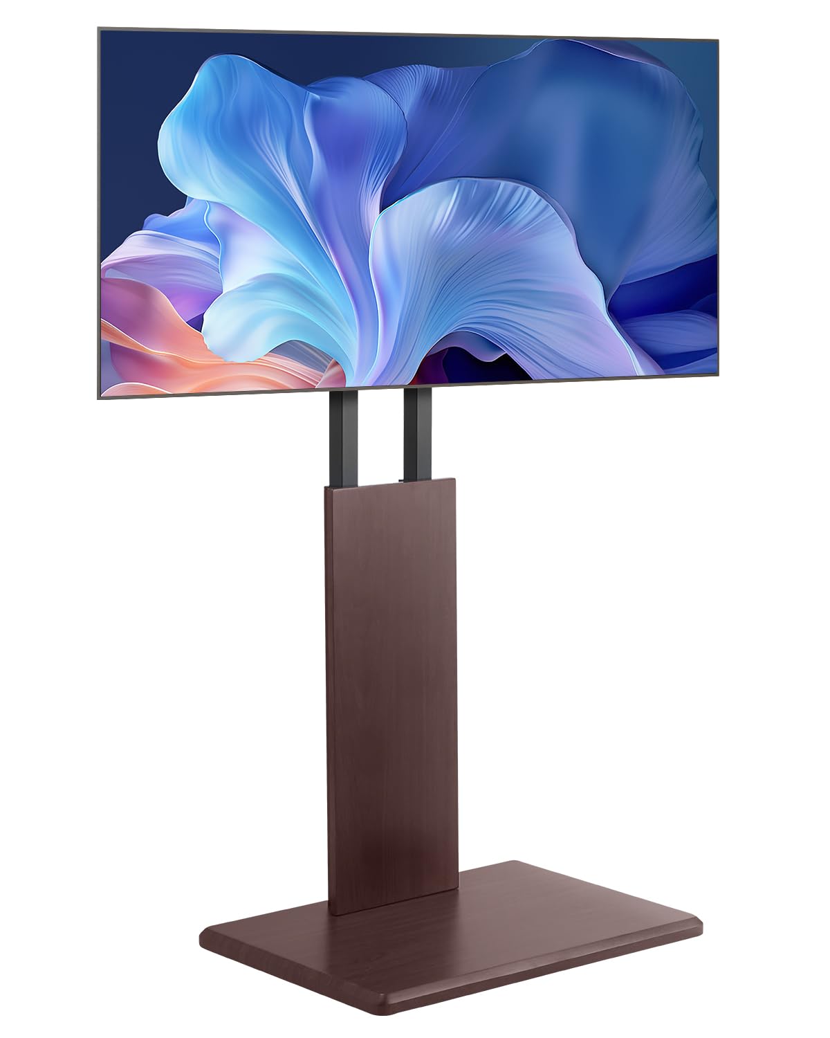 VEVOR Soporte de TV de Escritorio para Televisores de 812,8-1778 mm de hasta 45 kg, Rotación de 15° a la Izquierda y a la Derecha, Soporte de TV con Altura Ajustable y Estante para Sala de Estar