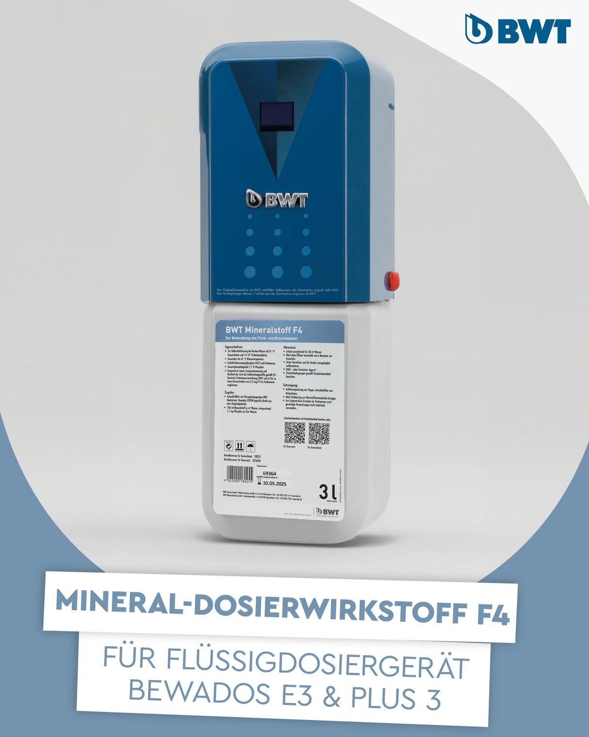 BWT Mineral F4 | 4 bidones de 3 l | a partir de 21 °dH dureza total