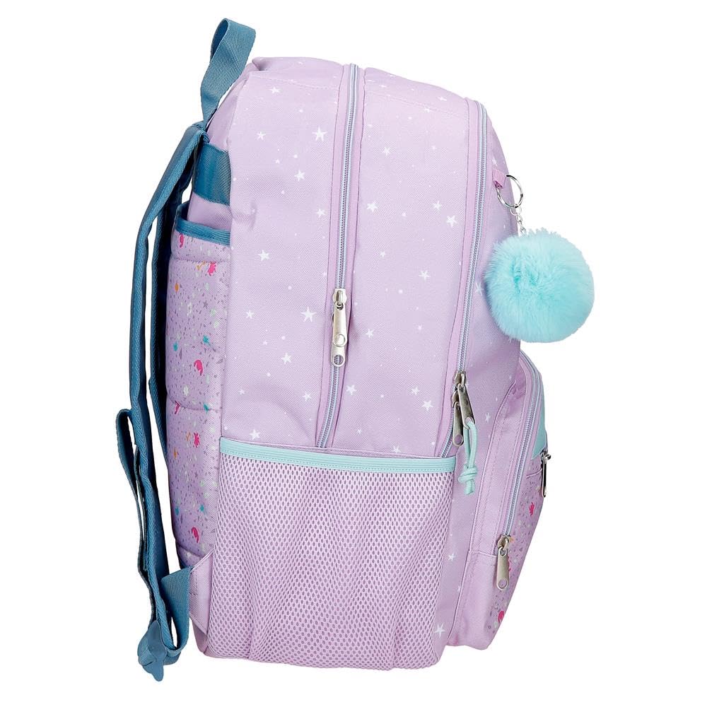 Joumma Disney Lovely Stitch Mochila para portátil 13,3" Doble Compartimento Morado 32x44x17 cms Poliéster 20,46L