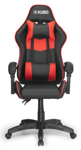 KUBO - Silla Gamer - Ergonómica - Reposacabezas - Elevación Gas Nivel 4 - Máximo Confort - Color: Rojo -Peso Máximo de hasta 130 kg