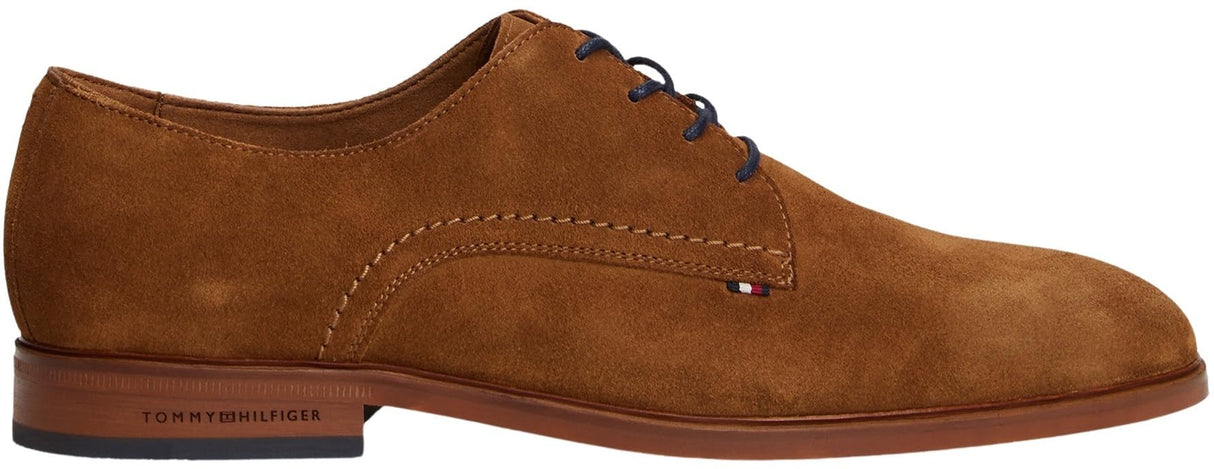Tommy Hilfiger Zapatos Derby Hombre Dress Suede de Ante, Marrón (Coconut Grove), 41