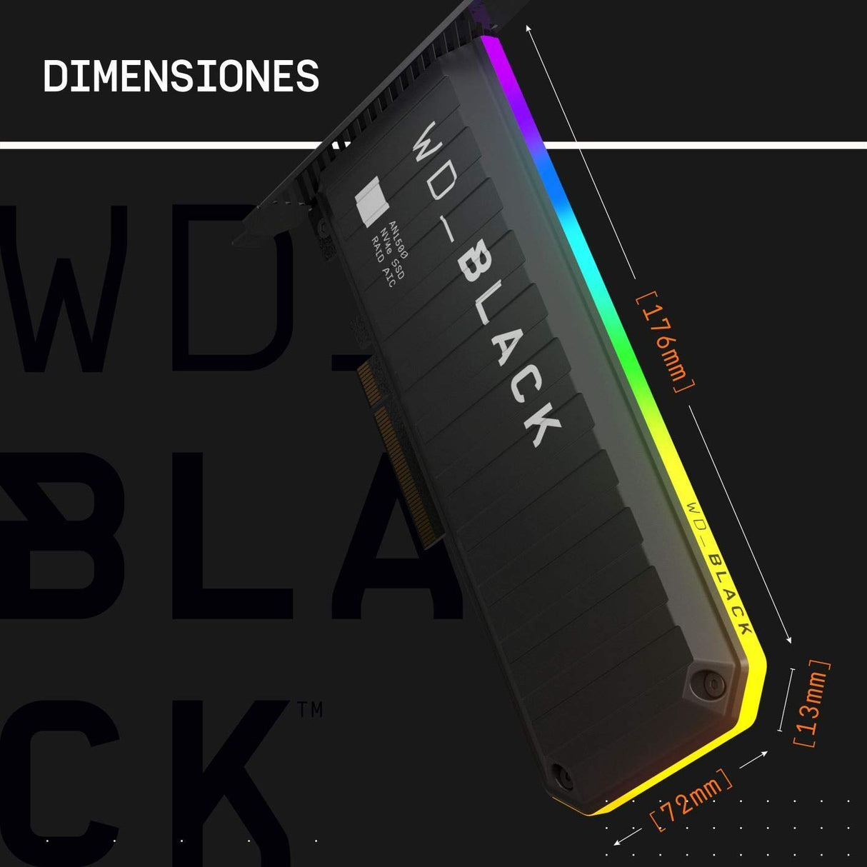WD_BLACK AN1500 de 4 TB SSD NVMe AIC (tarjeta complementaria), hasta 6500 MB/s en lectura & 4100 MB/s en escritura