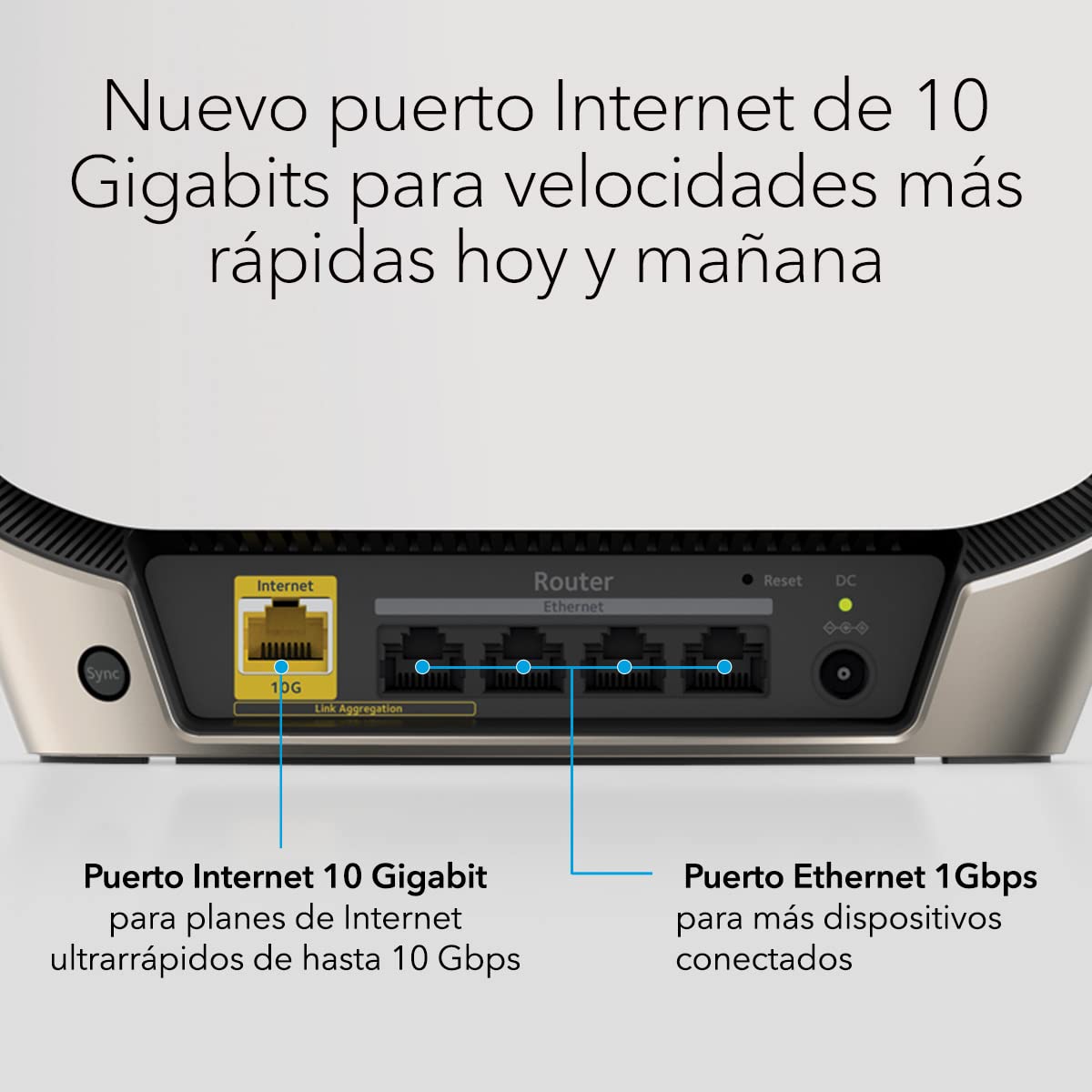 NETGEAR Orbi Mesh WiFi 6 (RBK862S) |WiFi Mesh Router con 1 satélites extensores | Cobertura Mesh Tribanda AX6000 para toda la casa de hasta 360 m2 y 100 Dispositivos