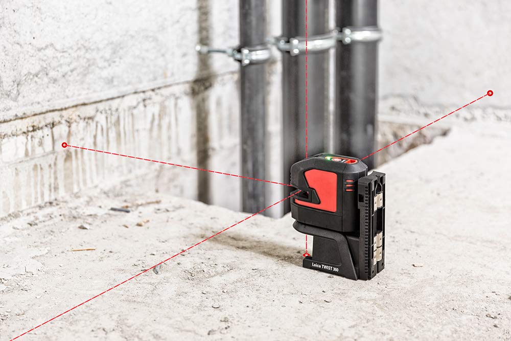 Leica Lino P5: Láser compacto de 5 puntos con innovador adaptador magnético (láser rojo, alcance de trabajo: 30 m)