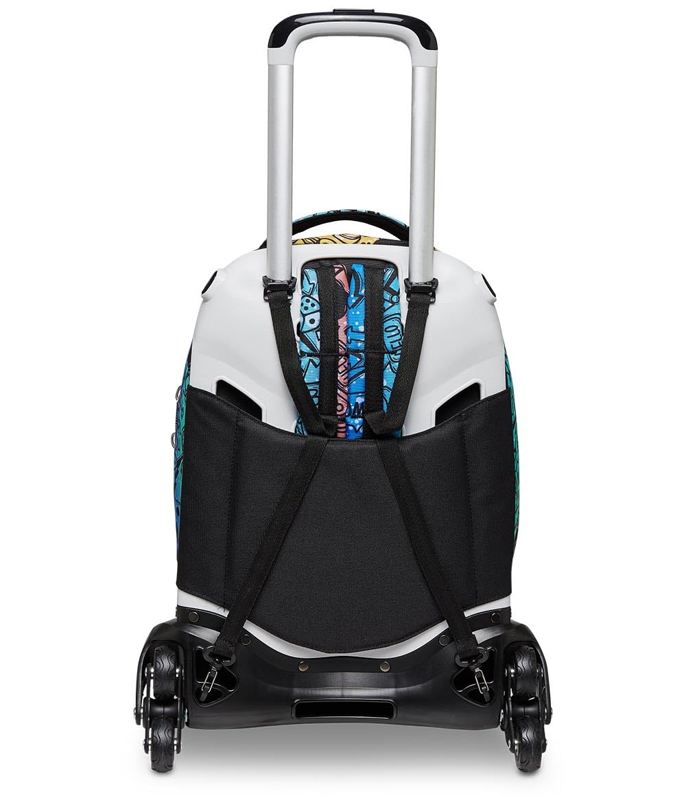 Seven Mochila con 3 Ruedas TROLLEY JACK-3WD - COLOUR EXPRESSION, Multicolor - Mochila 3 en 1, Escolar con Carro, Crossover System - Bolso Escolar Niños, Niñas y Adolescentes