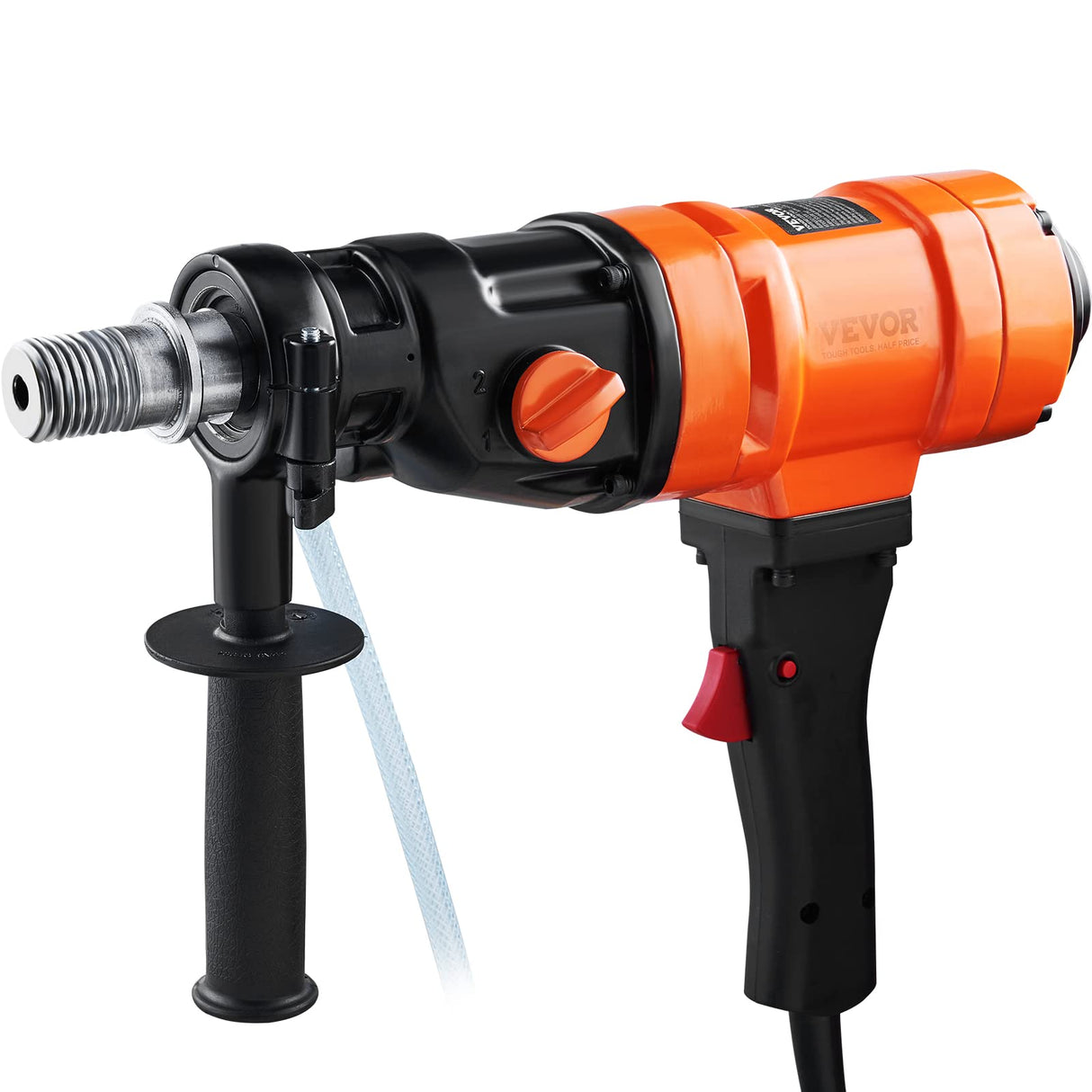 VEVOR Taladro de Diamante Diámetro de 8-10,2 cm Taladro de Mano para Hormigón Profundidad de 400mm Broca Diamantada 1500W 1100/2400 rpm con Extractor de Núcleos y Nivel Construcción de Hormigón Armado