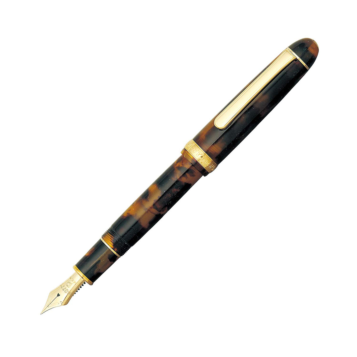 PLATINUM Pluma estilográfica japonesa #3776 CENTURY CELLULOID TORTOISE F/0,28-0,34 mm/Hecho a mano/Pluma de Oro de 14 quilates/con caja de regalo/pluma estilográfica