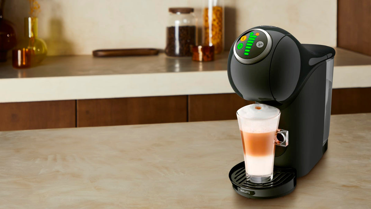 Krups Genio S Plus KP340B - Cafetera compacta de alta presión, función XL, personalización, apagado automático