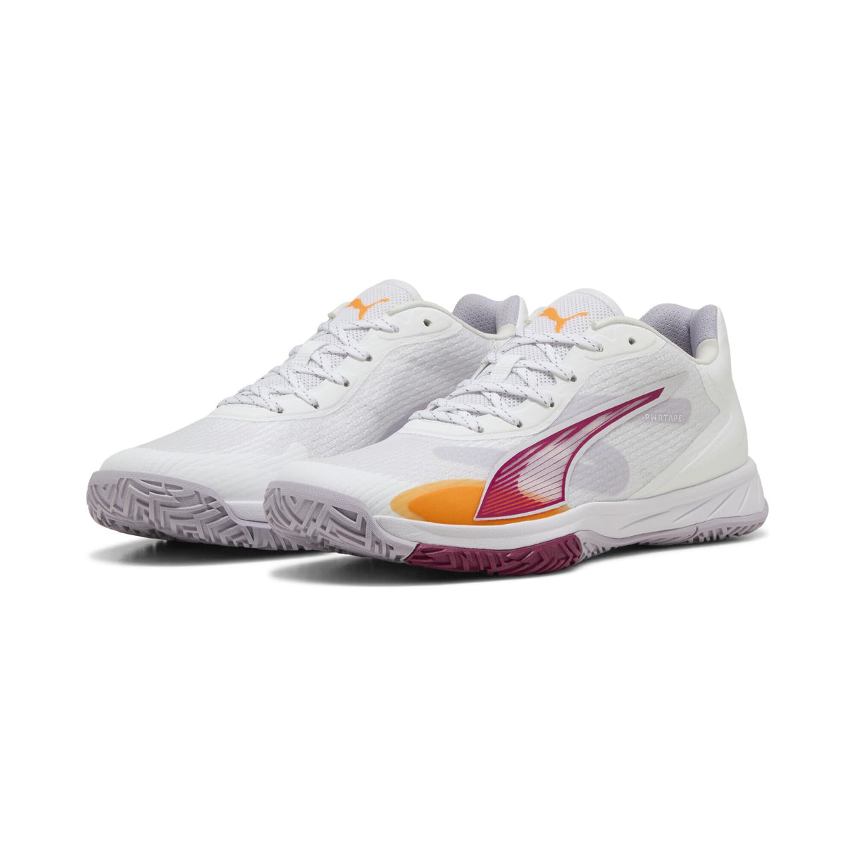 PUMA Accelerate Turbo W+ 4, Zapato de Tribunal Interior Mujer, White Berry Lilac Crush Heat Fire, 41 EU