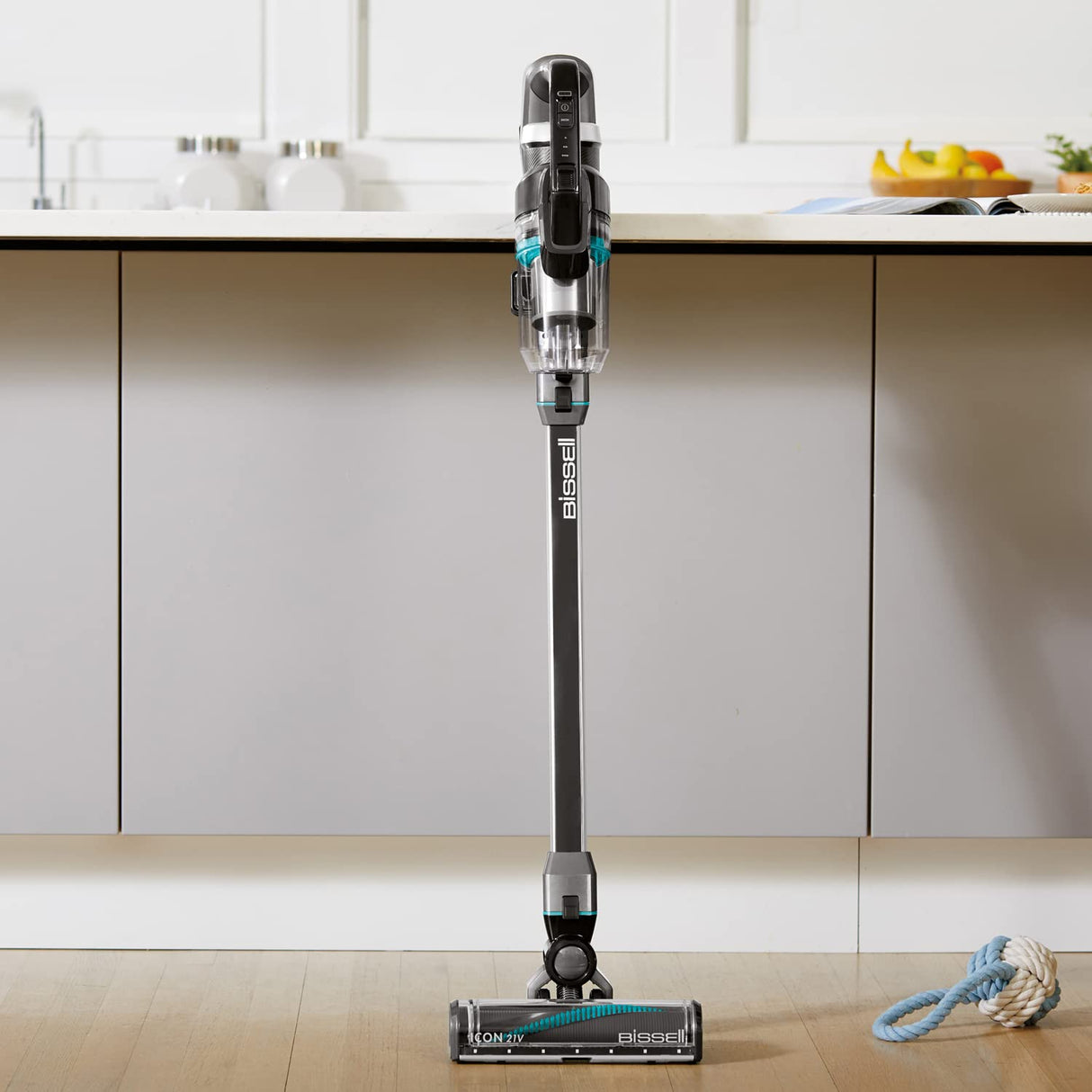 Bissell Icon 21V Cordless Stick Vacuum Aspirador, 81 Decibeles, Negro/Azul Eléctrico
