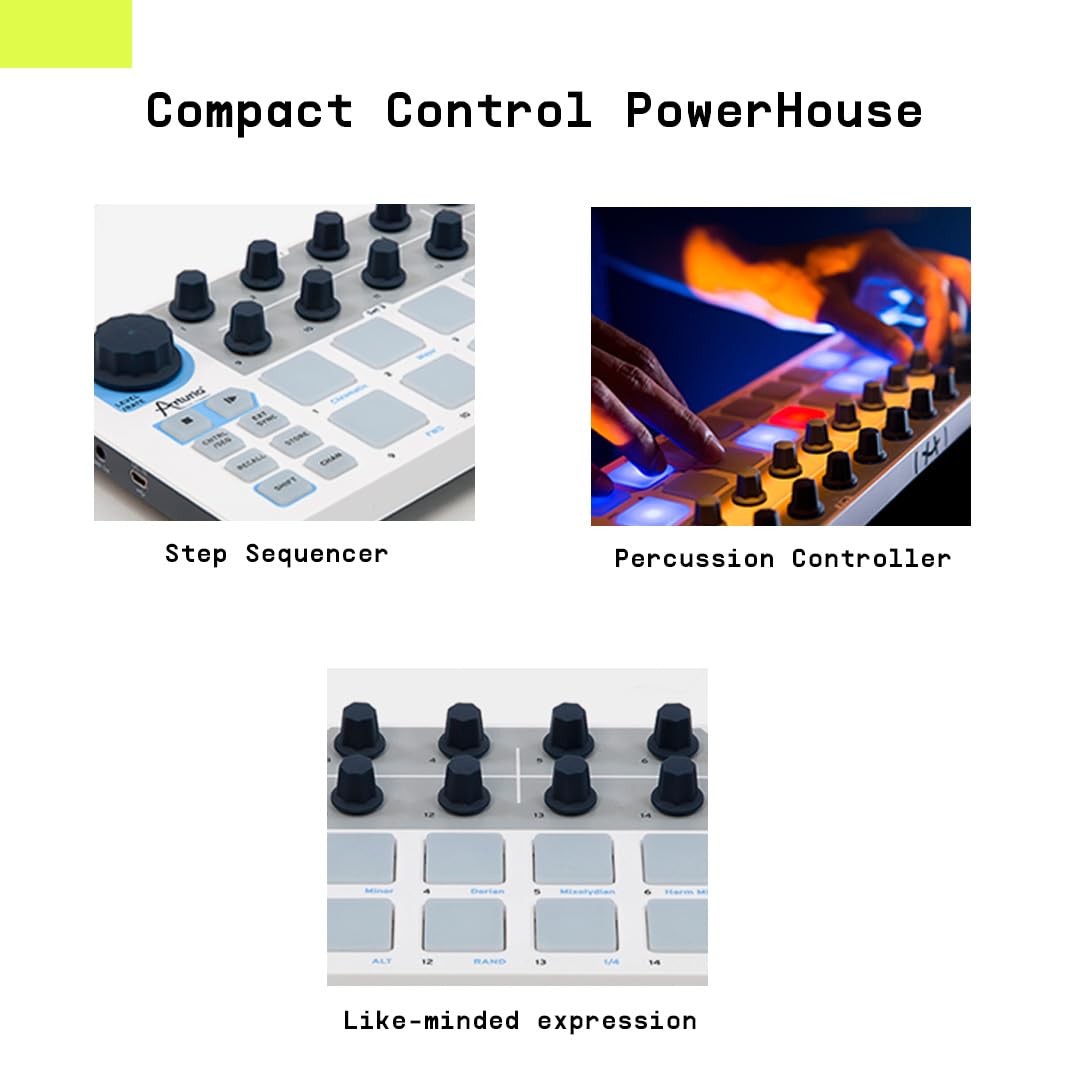 Arturia - BeatStep - Controlador MIDI Compacto y Secuenciador con Software Creativo para Grabación de Alta Calidad - 16 Pads, 16 Codificadores