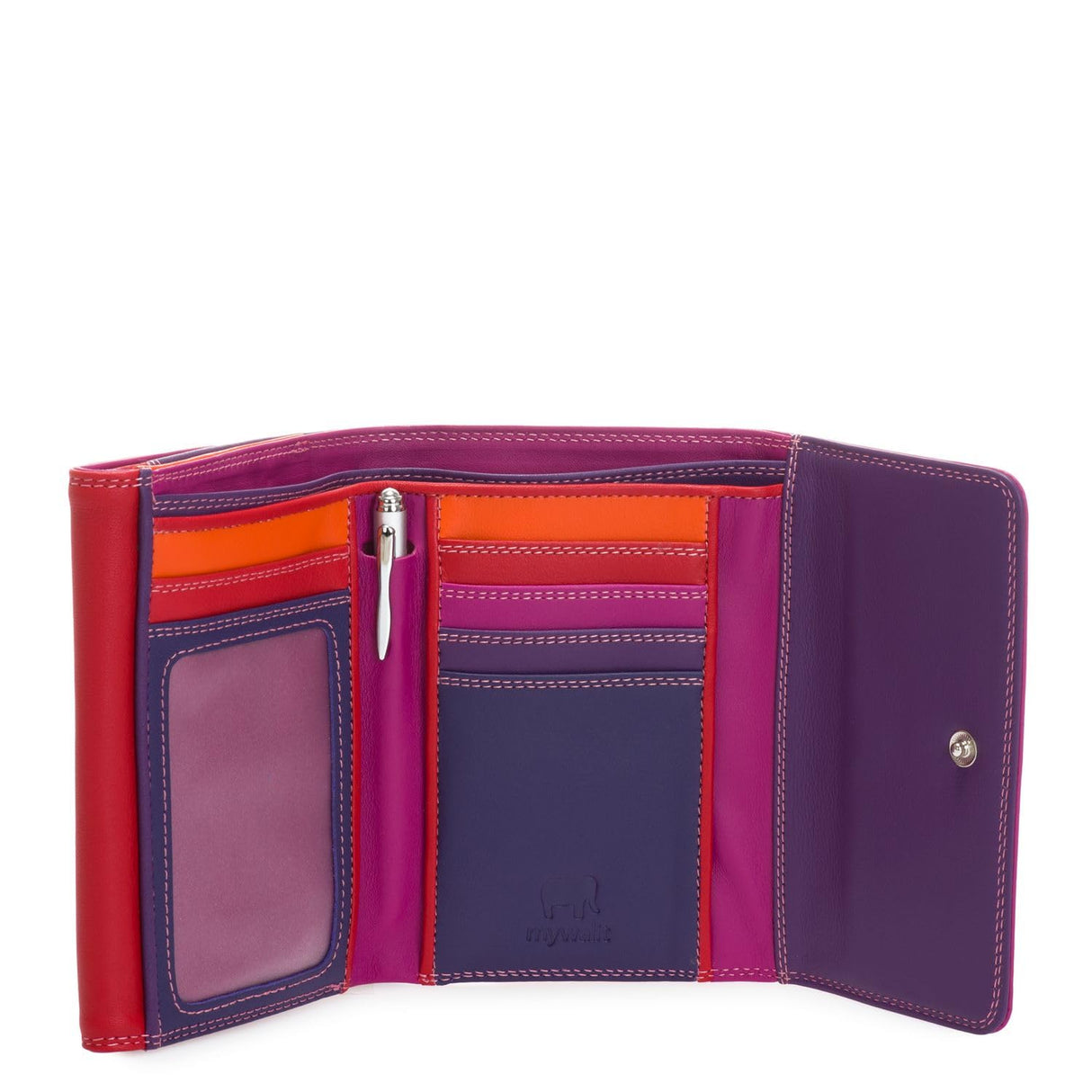 mywalit billetereo Monedero de Piel para Mujer Double Flap Purse/Wallet - 250-75 - Sangria Multi