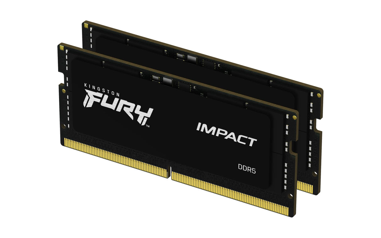 Kingston FURY Impact 32GB (2x16GB) 4800MT/s DDR5 CL38 SODIMM Memoria Gamer para Portátil Kit de 2 - KF548S38IBK2-32