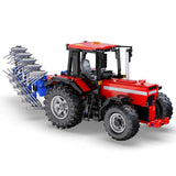 Cada Master - Tractor con apero - De Color Rojo- Set de construcción Premium - con R/C y Control por App - 1675 Piezas - 8+ - (DeQube 927DE61052)