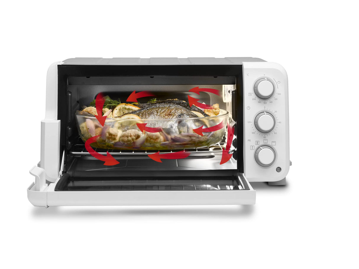 DELONGHI EO12512.WG Sfornatutto Mini, 1400 W, 12 litros, plástico, blanco / negro