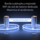 NETGEAR Orbi Mesh WiFi 7 Mesh Orbi Quad-Band (RBE972SB) | Router + 1 repetidor satélite | Cobertura de hasta 440 m², 200 Dispositivos | Puerto Internet de 10 Gbit, BE27000 802.11be