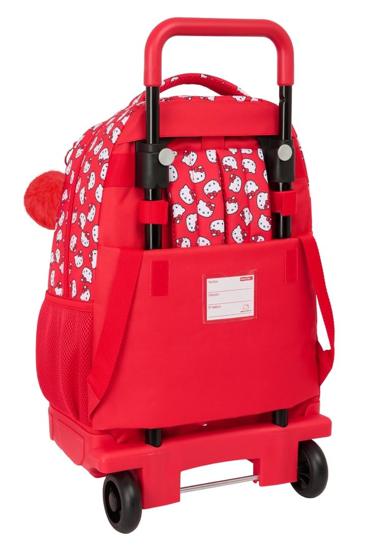 Safta Hello Kitty Iconic - Mochila Grande con Ruedas, Compacta, Extraíble, Ideal para Niños de Diferentes Edades, Cómoda y Versátil, Calidad y Resistencia, 33x22x45 cm